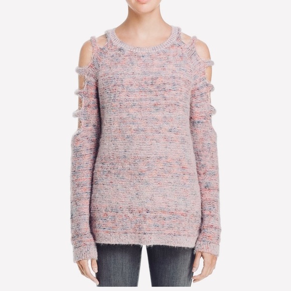Banjara Strappy Sleeve Light Spring Summer Sweater Marled Strappy Blush Pink Top - Picture 1 of 11